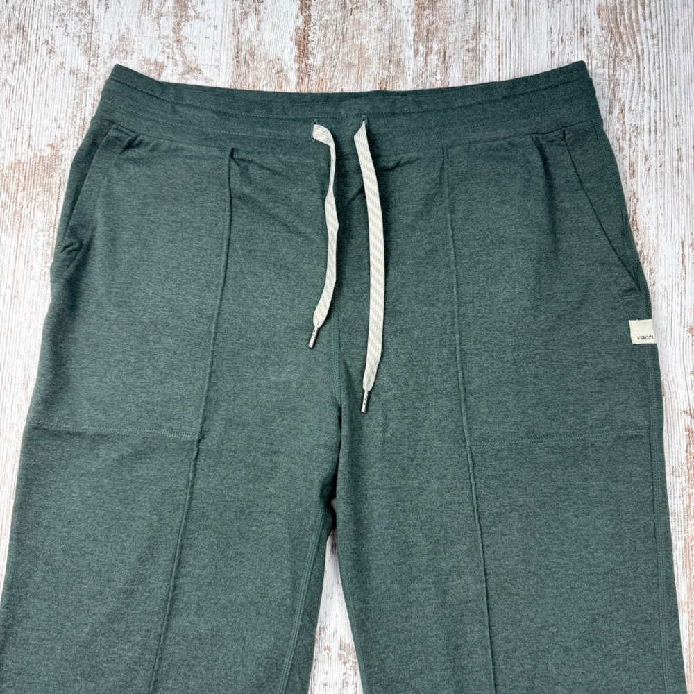 Vuori Halo Wide Leg Lounge Pants Green Pintuck Seam VW425 Medium DreamKnit - Picture 4 of 9